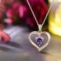 ✦Gifts for Mothers Day✦ Forever Love Heart Necklace Jewelry 18K White Gold/ Rose Gold Plated 925 Sterling Silver Birthstone Pendant Necklace with 5A Cubic Zirconia Birthday Gifts for Women and Girls