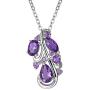 ATTA GEMS Purple Amethyst Pendant Necklace for Women 925 Sterling Silver Natural Gemstone Jewelry Gifts for Wife Mom Girlfriend