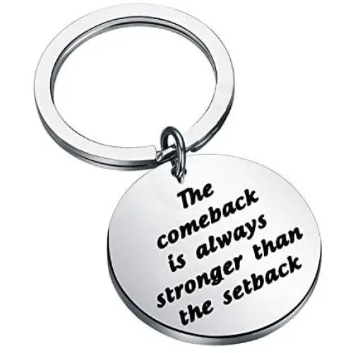BAUNA Sobriety Keychain Addiction Recovery Jewelry The Comeback is Always Stronger Than The Setback Key Ring Inspirational Quote Empower Gifts BAUNA Sobriety Keychain Addiction Recovery Jewelry The Comeback is Always Stronger Than The Setback Key Ring Inspirational Quote Empower Gifts