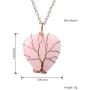 Jovivi Vintage Teardrop/Heart Natural Gemstones Healing Crystal Stone Necklace Wire Wrapped Copper Tree of Life Chakra Pendant for Women Men Mothers Fathers Day Gifts