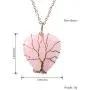 Jovivi Vintage Teardrop/Heart Natural Gemstones Healing Crystal Stone Necklace Wire Wrapped Copper Tree of Life Chakra Pendant for Women Men Mothers Fathers Day Gifts