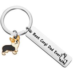 PENQI Corgi Lover Gifts Corgi Owner Gift Best Corgi Dad Ever Keychain Animal Lover Gift for Dog Dad Dog Lover Dog Owner