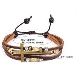 Feraco Religious Cross Wrap Bracelets Women Leather Christian Jewelry For Confirmation Gifts, Adjustable