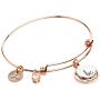Baubelle Expandable Inspirational Stackable Charm Bracelet “Be Thankful, Brave, Happy, True, Compassionate, Strong''