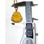 Men Women Jewelry Iced Laughing Yellow Jade Buddha Pendant Necklace Rope Chain Genuine Certified Grade A Jadeite Jade Hand Crafted, Jade Necklace, 14k Gold Over Laughing Jade Buddha Necklace, Yellow Violet Jade Medallion, Fast Prime Shipping