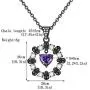FLIUAOL Gothic Black Skull Necklace Heart Crystal Punk Pendants Gifts for Women