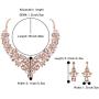BriLove Womens Costume Elegant Crystal Flower Scroll Teardrop Statement Necklace Dangle Earrings Set
