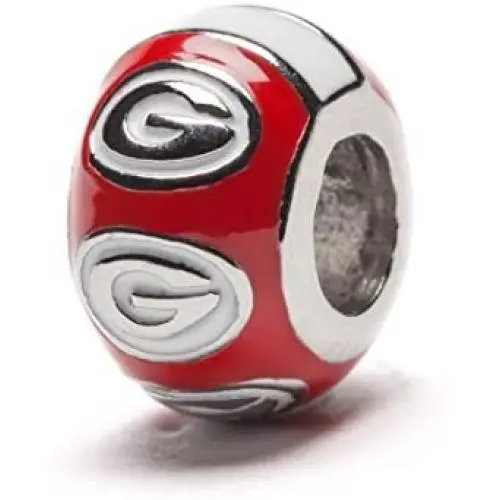 University of Georgia Charm | UGA Red Round Bead Charm | Officially Licensed University of Georgia Jewelry | UGA Charms | Georgia Bulldogs| UGA Jewelry | Georgia Charms | Stainless Steel