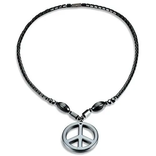 TIDOO Jewelry Magnetic Hematite Necklace Therapy Necklace Hematite Round Beads Healing Stone Chain