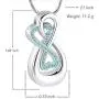 Casket Etcetera Love You Infinity Cremation Urn Necklace Jewelry for Women Casket Etcetera Love You Infinity Cremation Urn Necklace Jewelry for Women