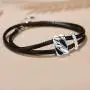 925 Sterling Silver Vintage Bracelets for Women Adjustable Leather Wrap Bracelets