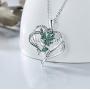 PEIMKO Hummingbird Necklace Sterling Silver Double Heart Pendant Necklace Bird Inspirational Jewelry for Women Girl