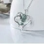 PEIMKO Hummingbird Necklace Sterling Silver Double Heart Pendant Necklace Bird Inspirational Jewelry for Women Girl PEIMKO Hummingbird Necklace Sterling Silver Double Heart Pendant Necklace Bird Inspirational Jewelry for Women Girl