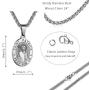 P. BLAKE Oval Saint Christopher/Michael/Joseph/Jude Necklace for Men Women, Stainless Steel Catholic Patron Pendant with Chain 24 Inches