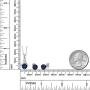 Gem Stone King 925 Sterling Silver Blue Sapphire & White Diamond Pendant Earrings Set, 3.05 Ct Round with 18 Inch Silver Chain