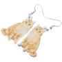 NEWEI Acrylic Drop Dangle Sitting Cat Earrings Fashion Novelty Jewelry For Girl Women Charms