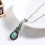 Asooll Bohemian Turquoise Necklace Chain Silver Water Drop Blue Beaded Necklace Pendant Fashion Jewelry for Women Asooll Bohemian Turquoise Necklace Chain Silver Water Drop Blue Beaded Necklace Pendant Fashion Jewelry for Women
