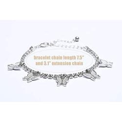 ABONDEVER Butterfly Tennis Choker Necklace Punk Hip Hop Bling Iced Cute Dainty Link Chain Alloy Crystal Zircon Bracelet Jewelry Set Gift for Women Girls