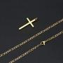 TASBERN Cross Necklace for Men 14K Gold Filled Stainless Steel Polished Plain Cross Pendant Necklace Simple Religious Jewelry Gift for Son Boy