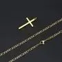 TASBERN Cross Necklace for Men 14K Gold Filled Stainless Steel Polished Plain Cross Pendant Necklace Simple Religious Jewelry Gift for Son Boy TASBERN Cross Necklace for Men 14K Gold Filled Stainless Steel Polished Plain Cross Pendant Necklace Simple Religious Jewelry Gift for Son Boy