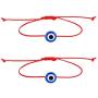 kelistom 2/6pcs Red/Black Kabbalah String Evil Eye Charm Bracelet for Protection Good Luck Handmade Adjustable Bracelets for Women Men Couples Jewelry Gifts