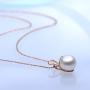 Freshwater Cultured Pearls Cute Animal Rabbit Pendant Delicate Jewelry S925 Sterling Silver Necklace Easter Valentines Day Christmas Anniversary Gift for Girls Women - Rose Gold