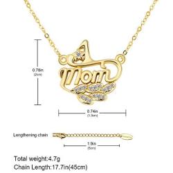 Townshine Dainty Mom Necklace,Gold Plated Cute Tiny Mom Personalized Name Charm Necklace Delicate Word Mom Necklace Jewelry Gift for Mothers Day/Birthday