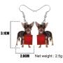 DOWAY Acrylic Rose Heart Bulldog/Yorkshire Terrier/Chihuahua Earrings Dangle Drop Pet Dog Jewelry for Women Girls Gift