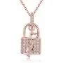 Kebaner Fashion Jewelry Lock in My Heart Lock & Key Crystal Rose Gold Plated Necklace Pendant for Women Kebaner Fashion Jewelry Lock in My Heart Lock & Key Crystal Rose Gold Plated Necklace Pendant for Women