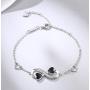 OneSight Women Infinity Love Heart Bracelet, 925 Sterling Silver Adjustable Charm Forever Bracelet for Women Girls