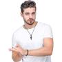 Jstyle 2Pcs Stainless Steel Pendant Necklace for Mens Spearpoint Arrowhead Wolf Teeth Pendant Chain Necklace Set
