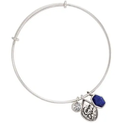 Silpada Carpe Diem Natural Lapis Adjustable Bangle Bracelet with Crystals in Sterling Silver, 7.75'' Silpada Carpe Diem Natural Lapis Adjustable Bangle Bracelet with Crystals in Sterling Silver, 7.75''