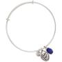 Silpada Carpe Diem Natural Lapis Adjustable Bangle Bracelet with Crystals in Sterling Silver, 7.75''