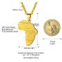 PROSTEEL Stainless Steel Africa Map Necklace for Men Women, 18K Gold/Rose Gold/Black Plated, Customize Available, 22''-24'' Adjustable, Come Gift Box