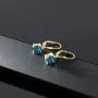 Gem Stone King 18K Yellow Gold Plated Silver London Blue Topaz Earrings For Women (2.35 Cttw, Gemstone Birthstone, Cushion Cut 6MM) Gem Stone King 18K Yellow Gold Plated Silver London Blue Topaz Earrings For Women (2.35 Cttw, Gemstone Birthstone, Cushion Cut 6MM)