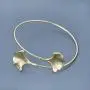 SENFAI Ginkgo Leaf Cuff Hook Bracelet Bangle Open Expandable 3 Tone SENFAI Ginkgo Leaf Cuff Hook Bracelet Bangle Open Expandable 3 Tone