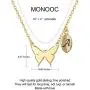 MONOOC Butterfly Necklace for Women Girls, 14K Gold Plated Dainty Butterfly Pendant Necklace Initial Necklaces Cute Minimalist Butterfly Jewelry Gifts for Teen Girls