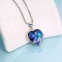 IEFRICH Gifts for Women Girls Jewelry, Cubic Zirconia Crystal Love Heart Pendant Initial Necklace Gifts for Women Girls Mom Birthday Christmas Mothers Day Valentines Present