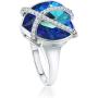 CRYSTAL ICE Silver Tone Swarovski Ring, Colored Crystal with Cubic Zirconia Accents