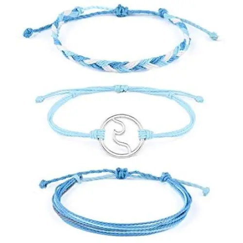 SUNSH 3PCS Handmade Braided Woven Anklet Bracelets for Women Teen Girls Couple Best Friends Wave Hippie Boho Beach Surf Friendship Adjustable Wax String Jewelry Boyfriend Girlfriend Friendship Gifts SUNSH 3PCS Handmade Braided Woven Anklet Bracelets for Women Teen Girls Couple Best Friends Wave Hippie Boho Beach Surf Friendship Adjustable Wax String Jewelry Boyfriend Girlfriend Friendship Gifts