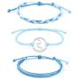 SUNSH 3PCS Handmade Braided Woven Anklet Bracelets for Women Teen Girls Couple Best Friends Wave Hippie Boho Beach Surf Friendship Adjustable Wax String Jewelry Boyfriend Girlfriend Friendship Gifts