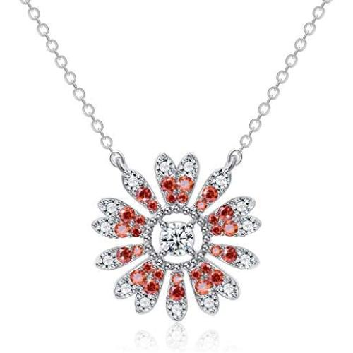 SUES SECRET Sunflower Necklace Crystal Jewelry for Women Girls Pendant with Elegant Box for mom Easter Gifts 2021 for her