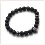 Nsitbbuery Fashion Crystal Eye Skull Bracelet 8MM Lava Rock Bead Bracelet