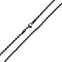 Unisex Classic Simple Strong 3MM 040 Gauge Strong Twist Cable Rope Chain Necklace for Men Black IP Silver Tone Stainless Steel 18 20 24 Inch