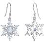 EVER FAITH Womens 925 Sterling Silver Zircon Ear Accessory Jewelry Winter Sparkle Snowflake Hook Earrings