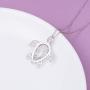 Ladytree 925 Sterling Silver Stingray Necklace Manta Ray Turtle Dolphin Charm Tortoise Necklace Sea Animal Tree of Life Jewelry Sea Lover Gifts for Women
