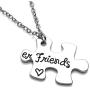 JOVIVI 4pcs Silver Engraved Always Sisters Forever Friends Necklace Jigsaw Puzzle Piece Friendship Necklace Pendant for Best Friend BBF Jewelry