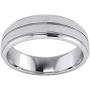 Heavy Solid Sterling Silver 6mm Unisex Wedding Band Comfort Fit Ring Brushed Raised Center Grooved Polished Sides