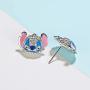 HANRESHE Long Chain Silver Plated Circles Chocker Necklace Women Cute Lilo Stitch Jewelry Best Friends Necklace for Girls Gift