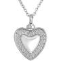 Sug Jasmin Urn Necklace Clear White Rhinestone Heart Cremation for Ahses Holder Pendant Memorial Jewelry with Fill Kit